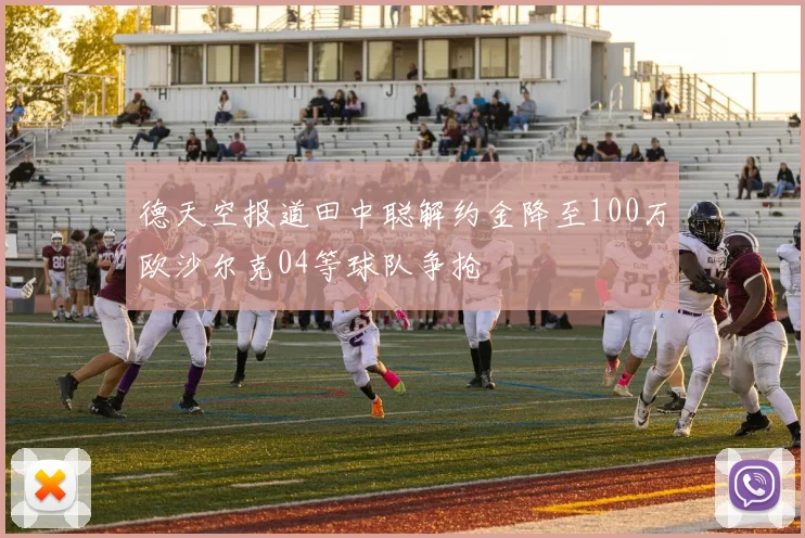 德天空报道田中聪解约金降至100万欧沙尔克04等球队争抢